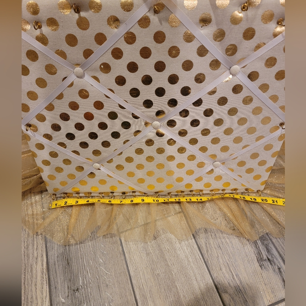 Gold Polka Dot Hair Bow or Jewelry Board - Picture 6 of 16